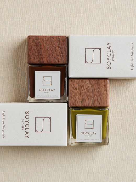 Soyclay Vegan Nail polishes colour pack blae haze bottles